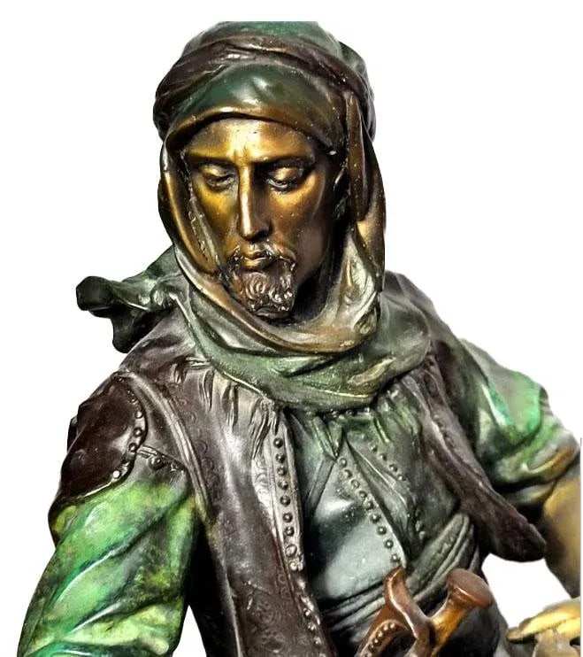 Arab Huntsman on Horse Bronze Sculpture by Antoine-Louis Barye - Signed - 7