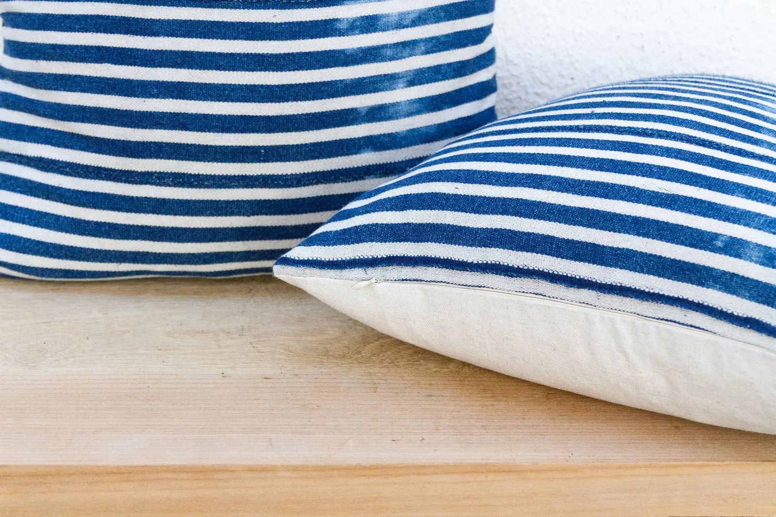Coastal Stripe, Pair of Vintage Indigo Striped Pillows - 6