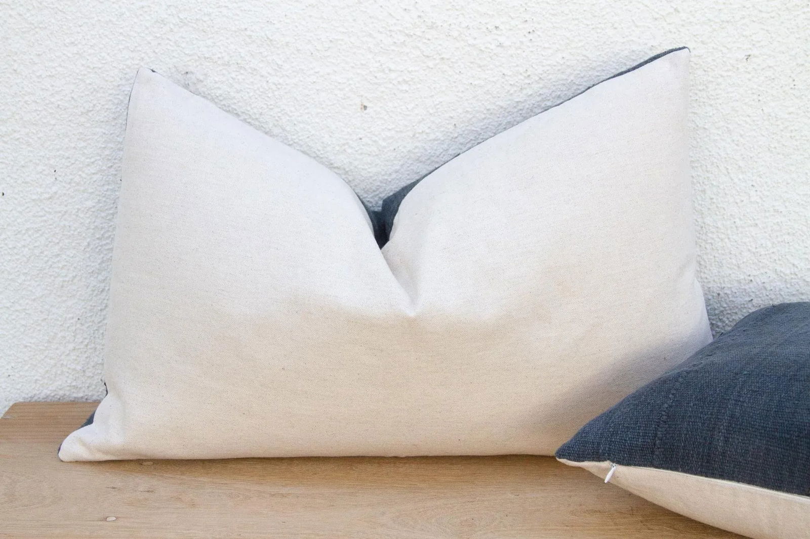 Shibori Cloud, Vintage Stone Indigo Lumbar Pillows - 7