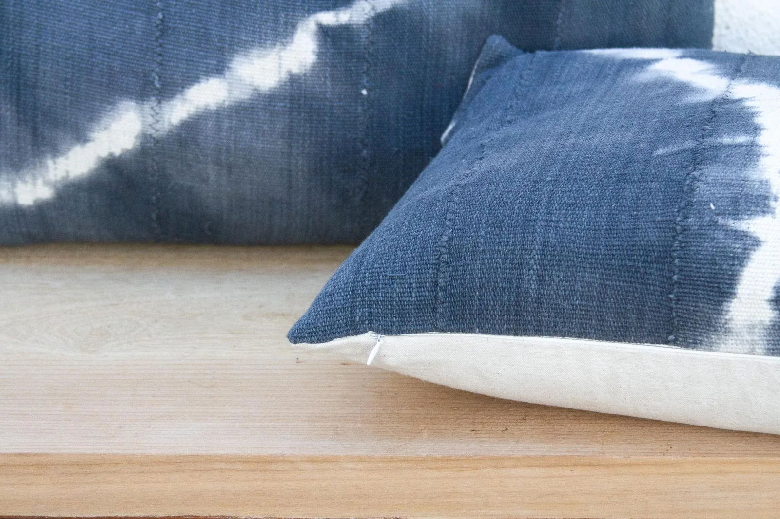 Shibori Cloud, Vintage Stone Indigo Lumbar Pillows - 8