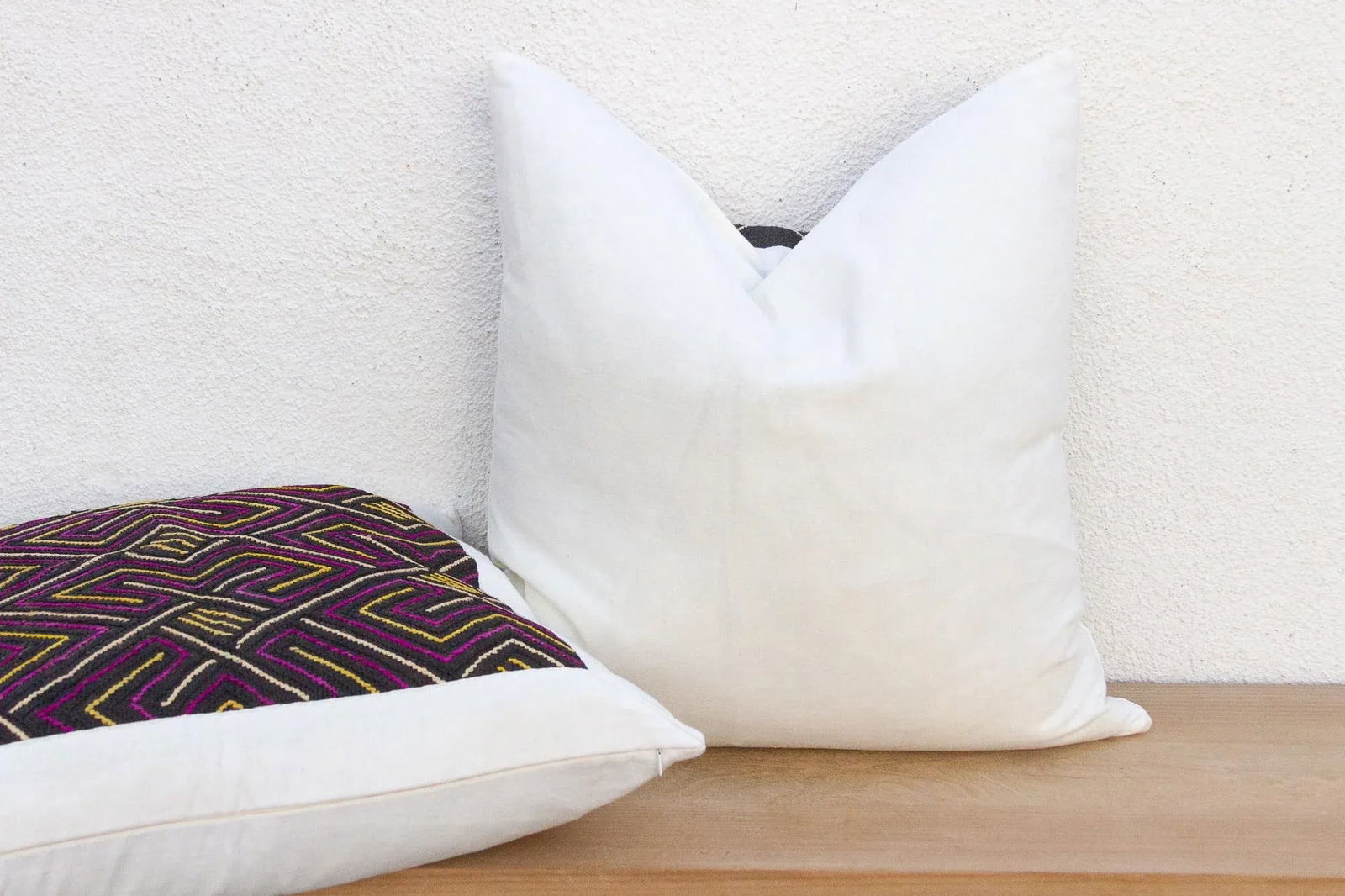 Ancestral Maze, Pair of Large African Kuba Cloth Pillows - 7