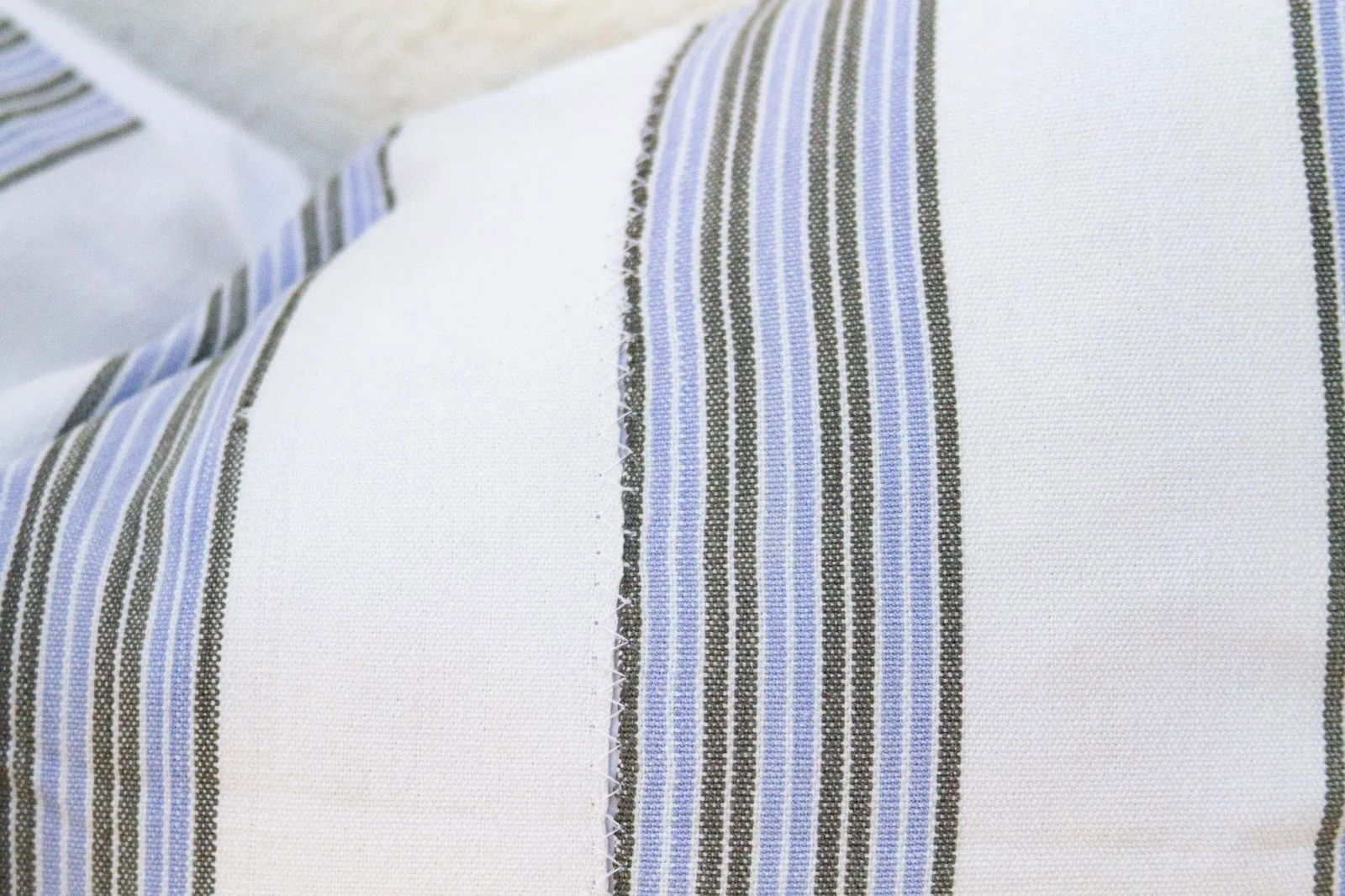 Vintage French Farmhouse Stripe Lumbar Pillows, a Pair - 7