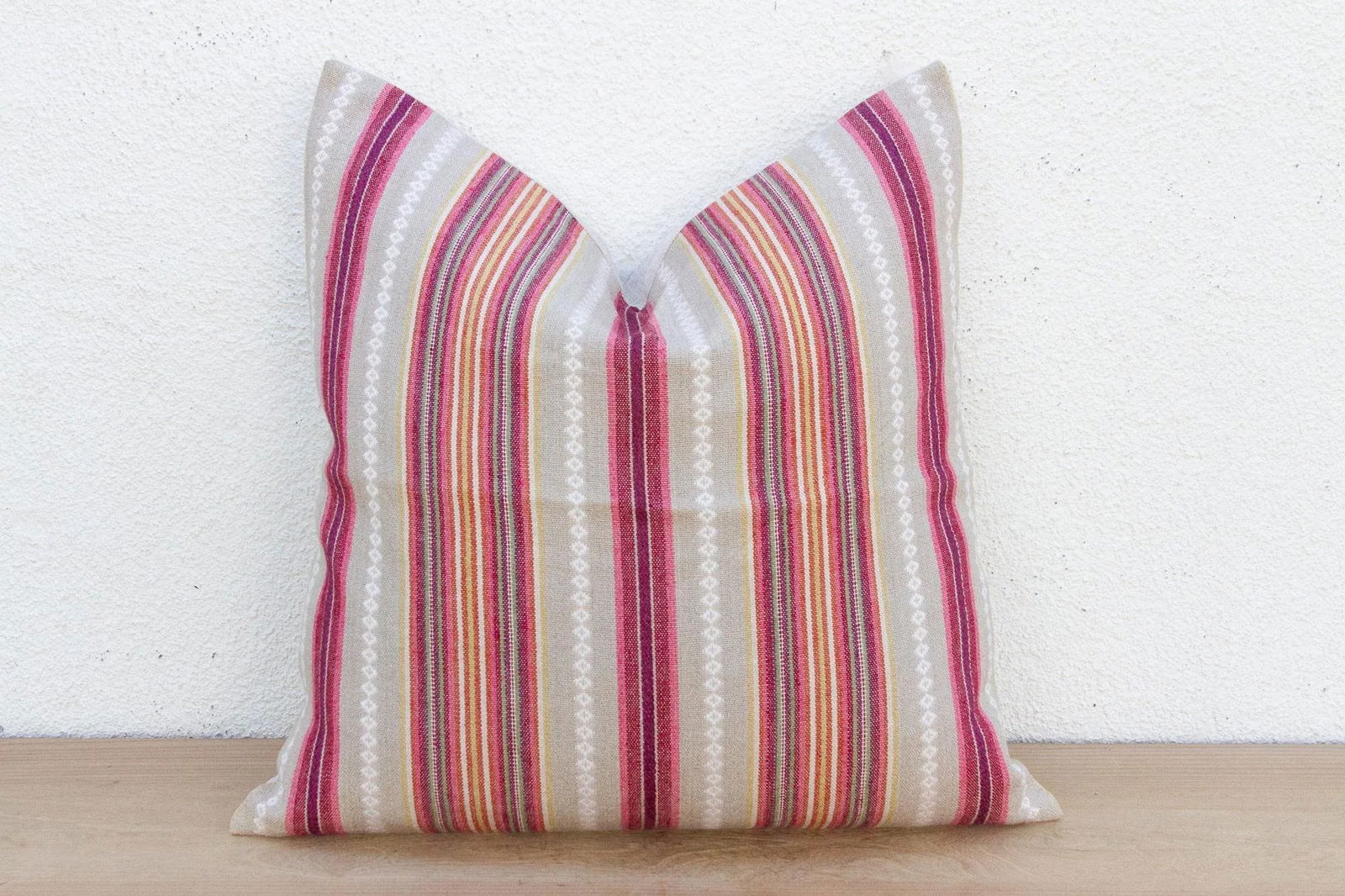 Andean Weave, Large Multi-Stripe Frazada Pillow - 3