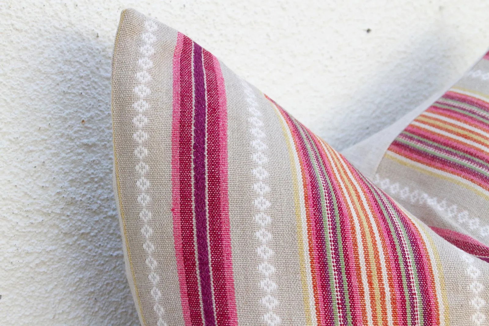 Andean Weave, Large Multi-Stripe Frazada Pillow - 4