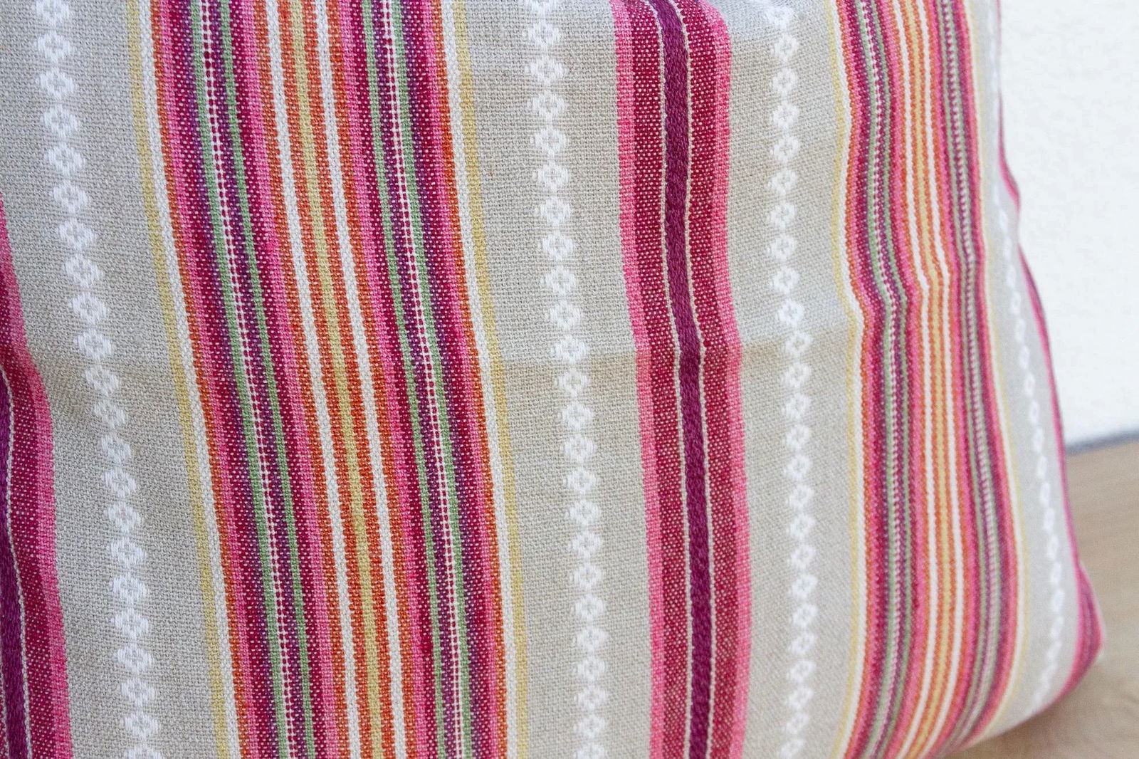 Andean Weave, Large Multi-Stripe Frazada Pillow - 5