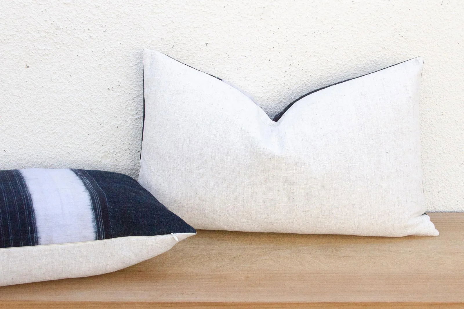 Indigo & White Vintage Hmong Lumbar Pillows, Pair - 5