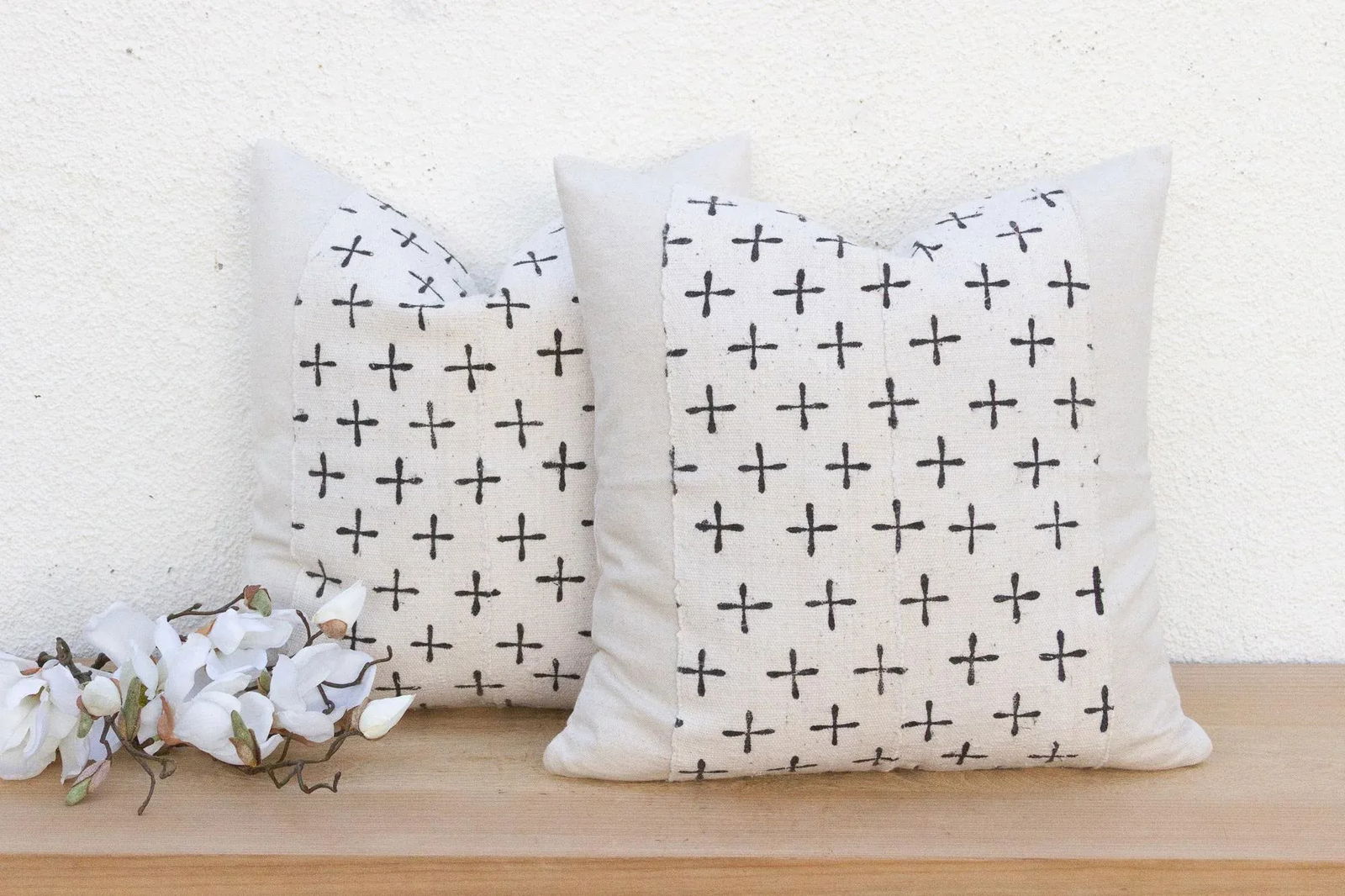 Pair of Earthen African Mudcloth Throw Pillows - 8