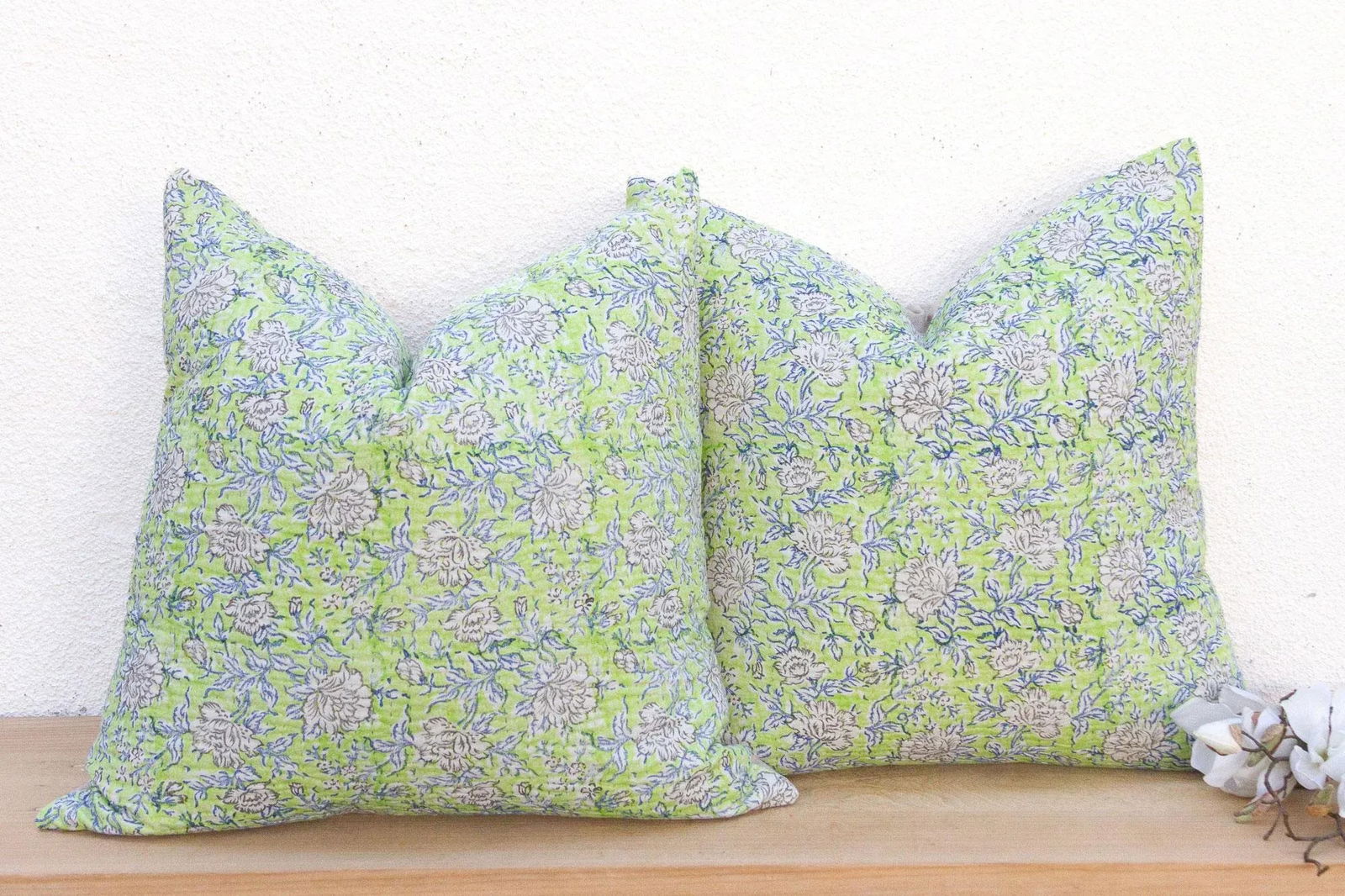 Jaipur Spring, Pair of Large Vibrant Block Print Pillows - 2