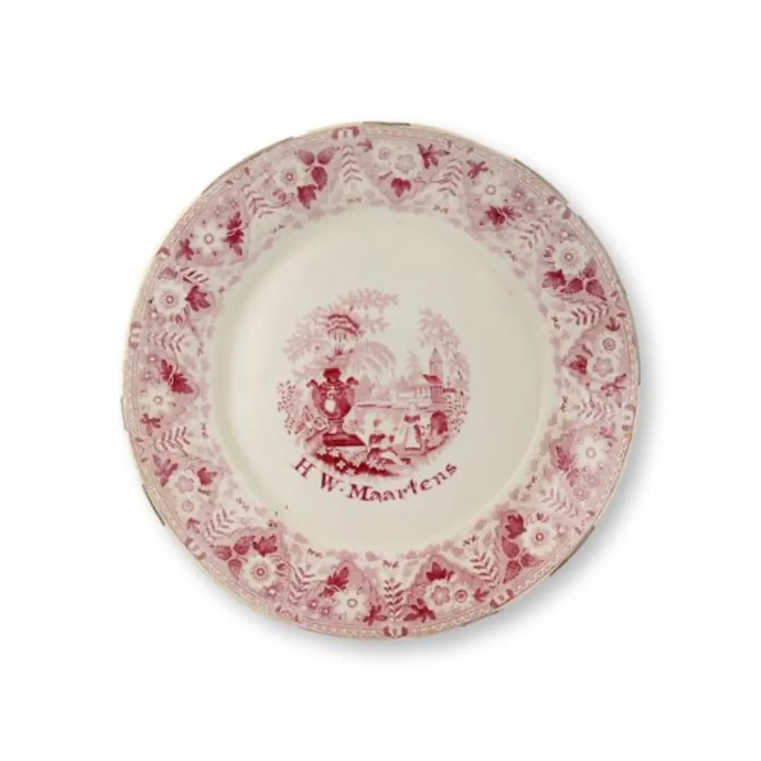 c.1810 English h.w. Maartens Family Creamware Plates - 2