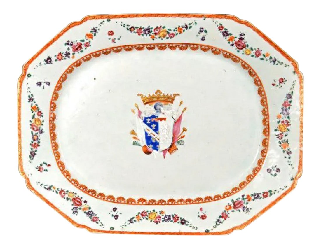 Italian-Market Chinese Export Armorial Dish for the Marchesi Di Sorbello (1 of 4)
