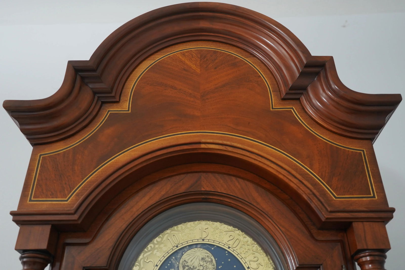 Heritage Heirlooms Inlaid Cherry Mahogany Grandfather Clock - 12