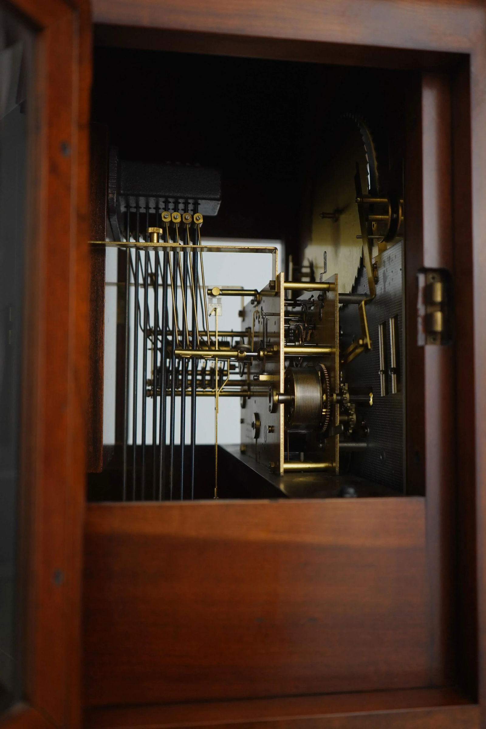 Heritage Heirlooms Inlaid Cherry Mahogany Grandfather Clock - 14