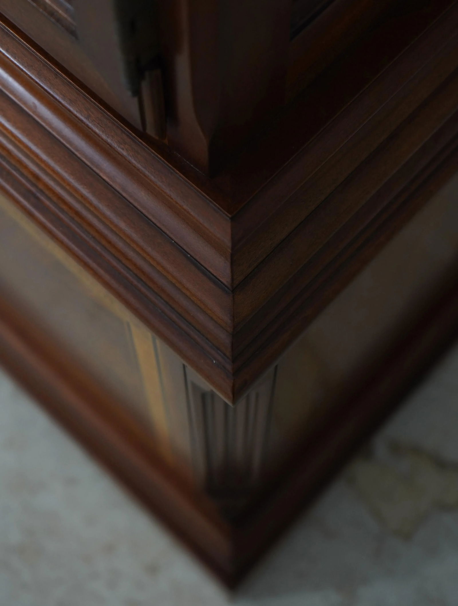 Heritage Heirlooms Inlaid Cherry Mahogany Grandfather Clock - 8