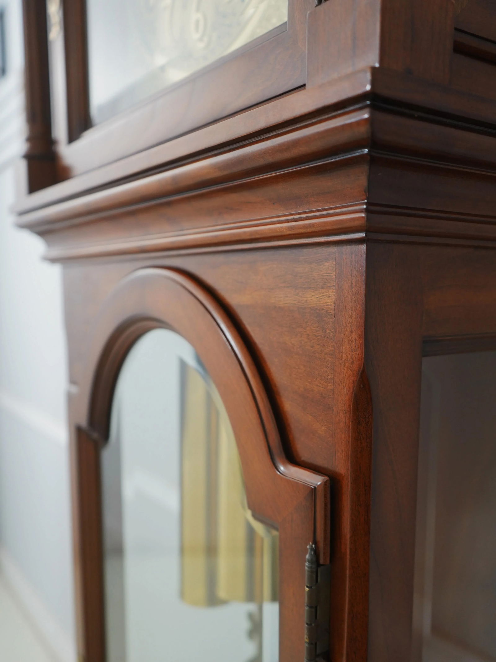 Heritage Heirlooms Inlaid Cherry Mahogany Grandfather Clock - 9