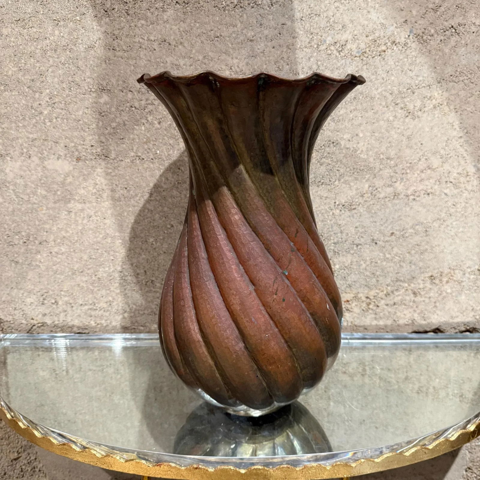 1950s Egidio Casagrande Italia Patinated Brass Vase - 11