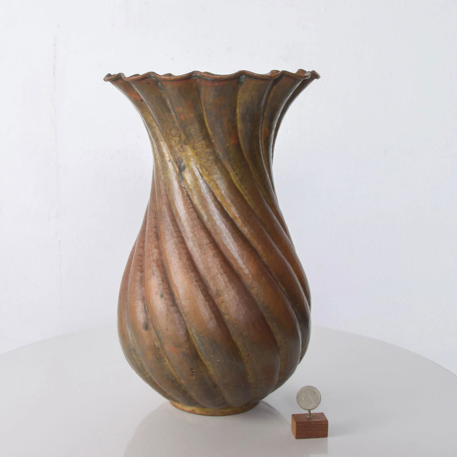 1950s Egidio Casagrande Italia Patinated Brass Vase - 9