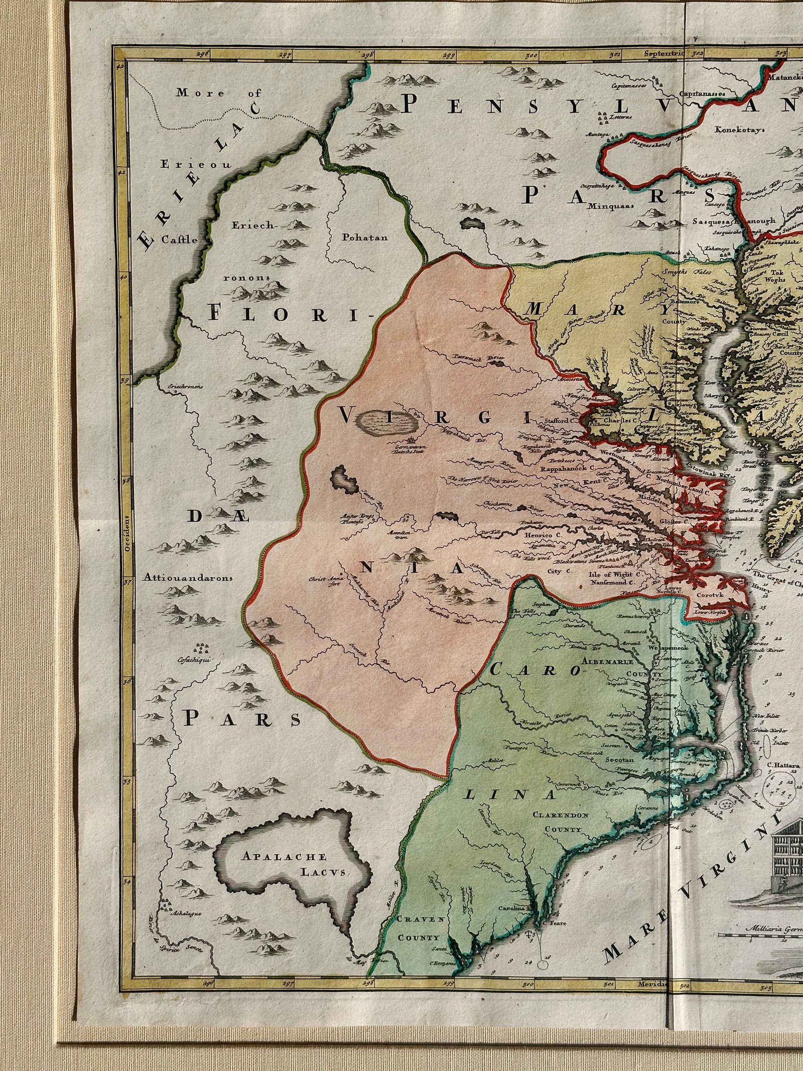 Virginia Maryland & Carolinas by Homman Circa 1720 - 6