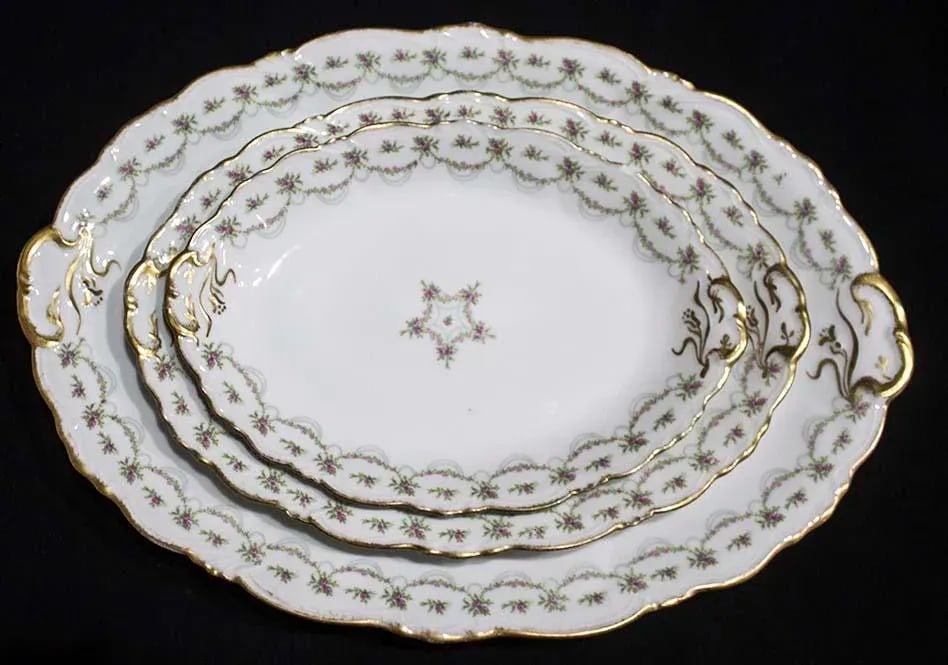 Set of 3 French Depose' Platters by Limoges C. Ahrenfeldt. - 10