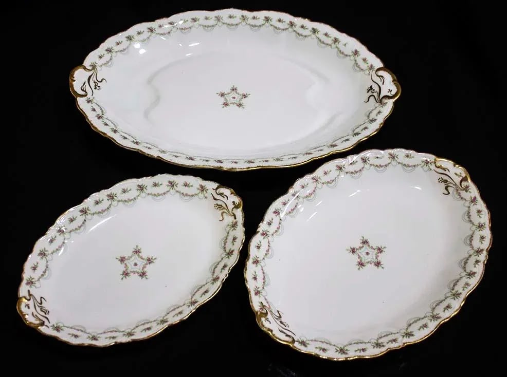 Set of 3 French Depose' Platters by Limoges C. Ahrenfeldt. - 3