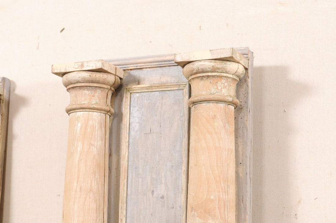 19th Century French Tall Carved Wood Columns – A Pair - 10