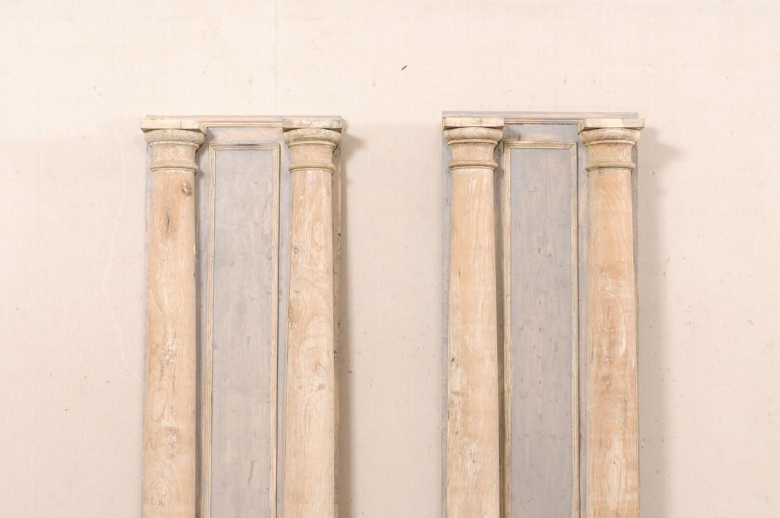 19th Century French Tall Carved Wood Columns – A Pair - 2
