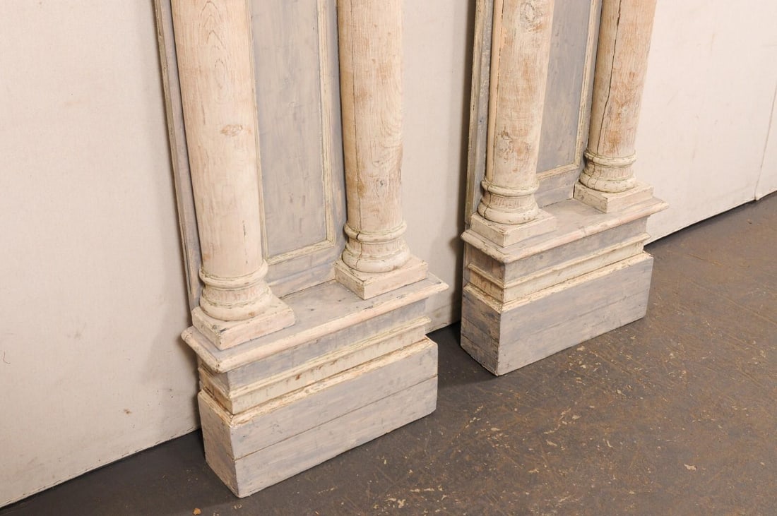 19th Century French Tall Carved Wood Columns – A Pair - 6