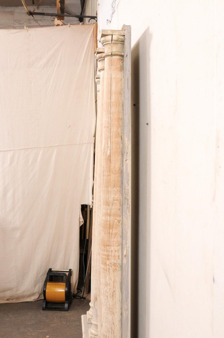 19th Century French Tall Carved Wood Columns – A Pair - 8