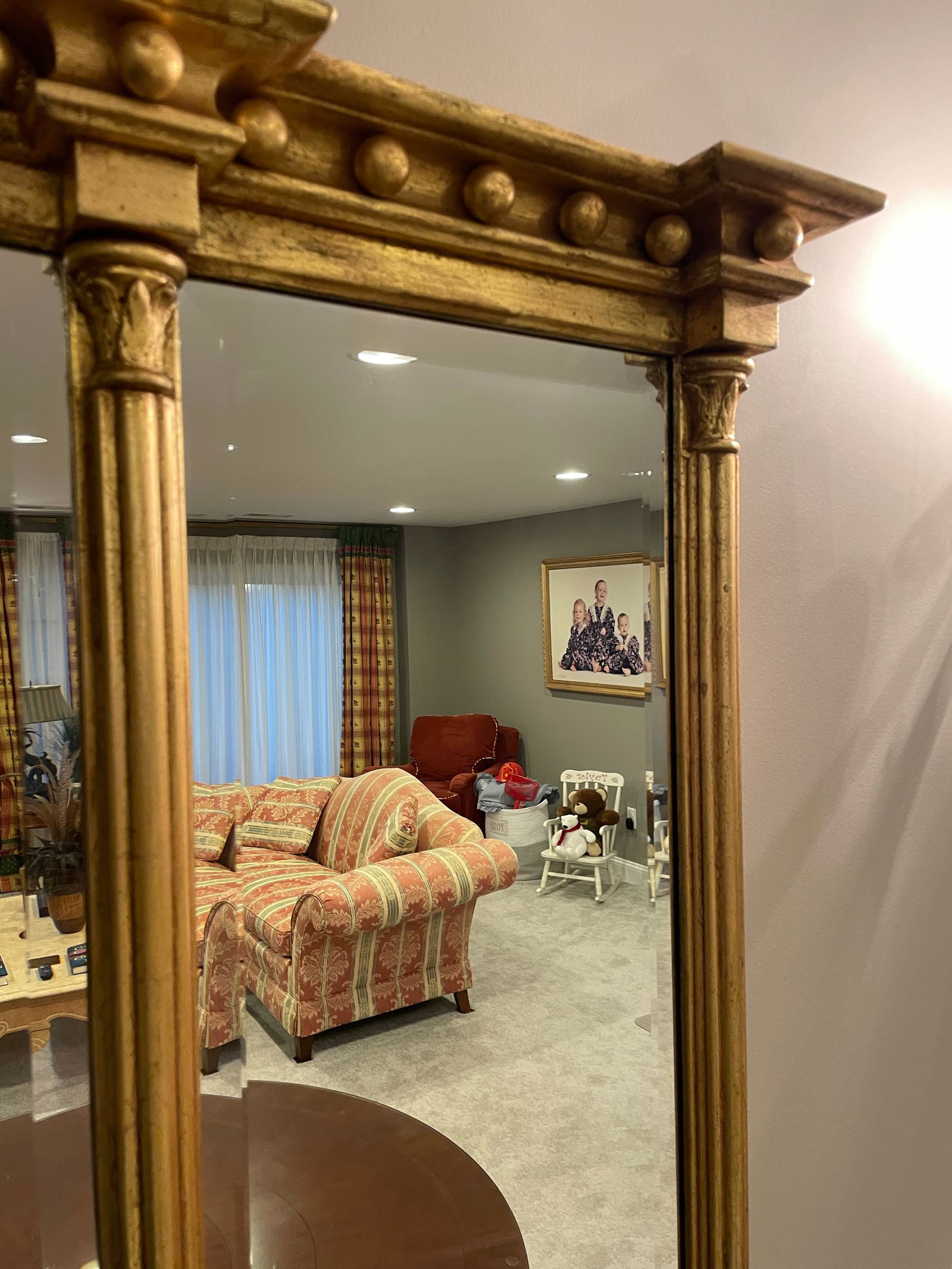 Friedman Brothers Large Traditional Gold Leaf Mirror - 2