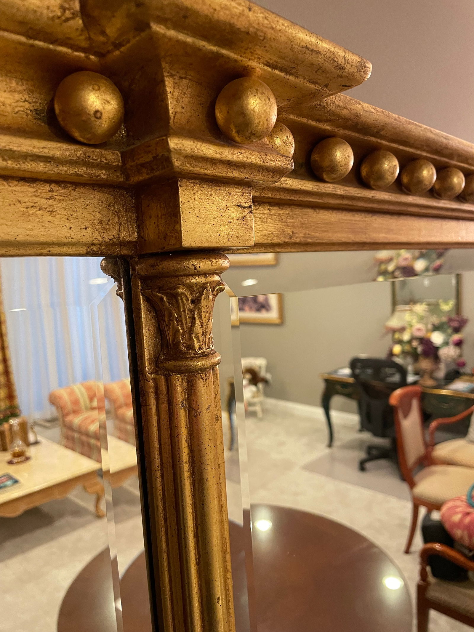 Friedman Brothers Large Traditional Gold Leaf Mirror - 6