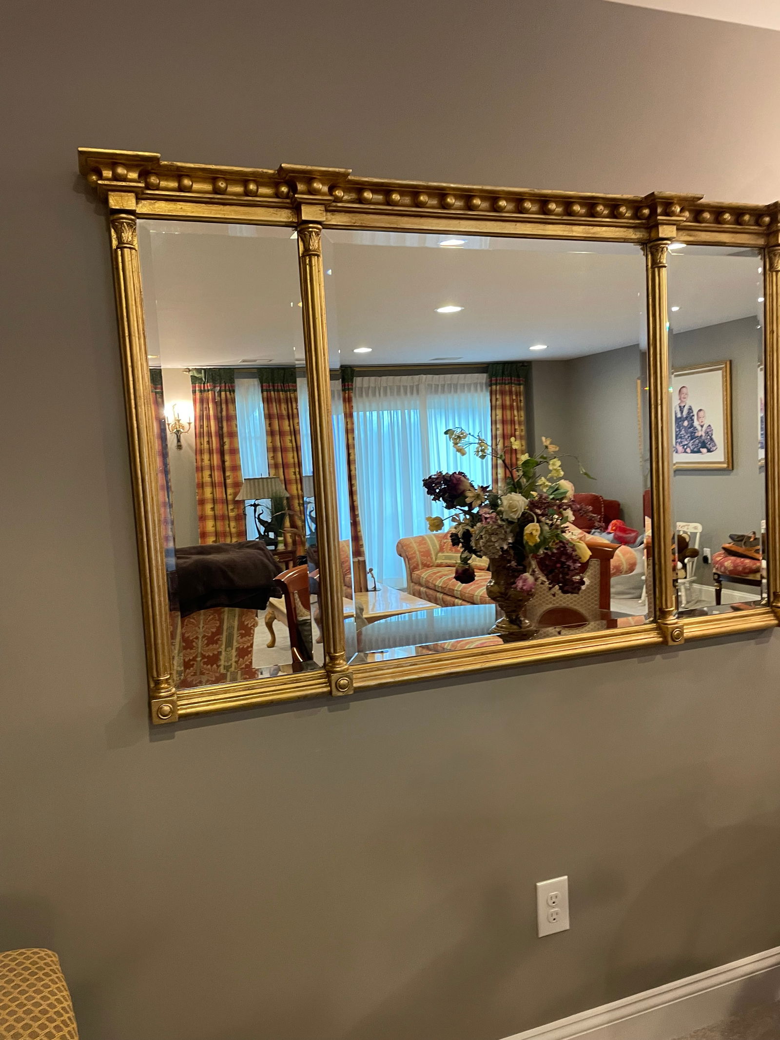 Friedman Brothers Large Traditional Gold Leaf Mirror - 7