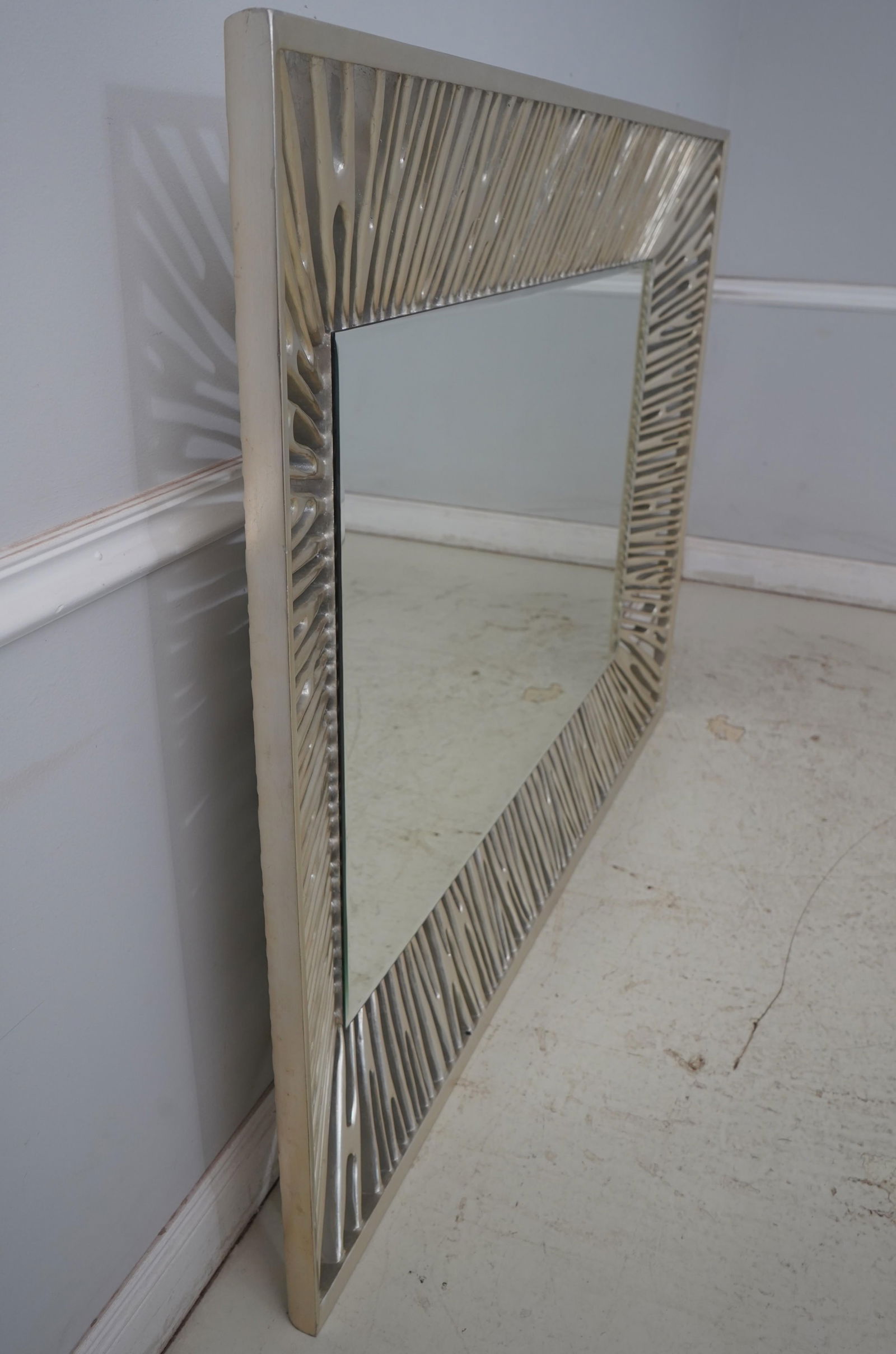 Christopher Guy Large Silver Leaf Modern Rectangular Mirror - 2