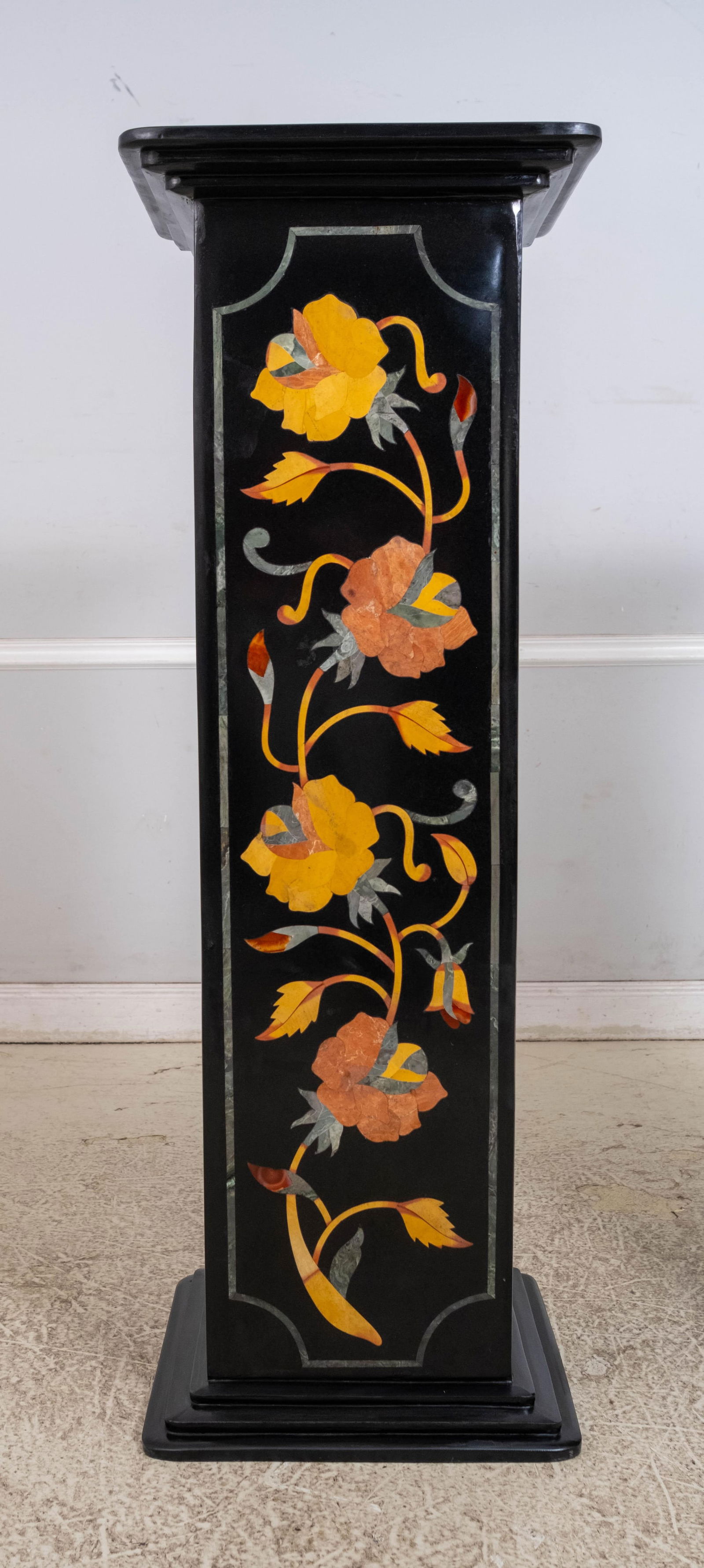 Pair Monumental Pietra Dura Inlaid Marble Pedestals - 10