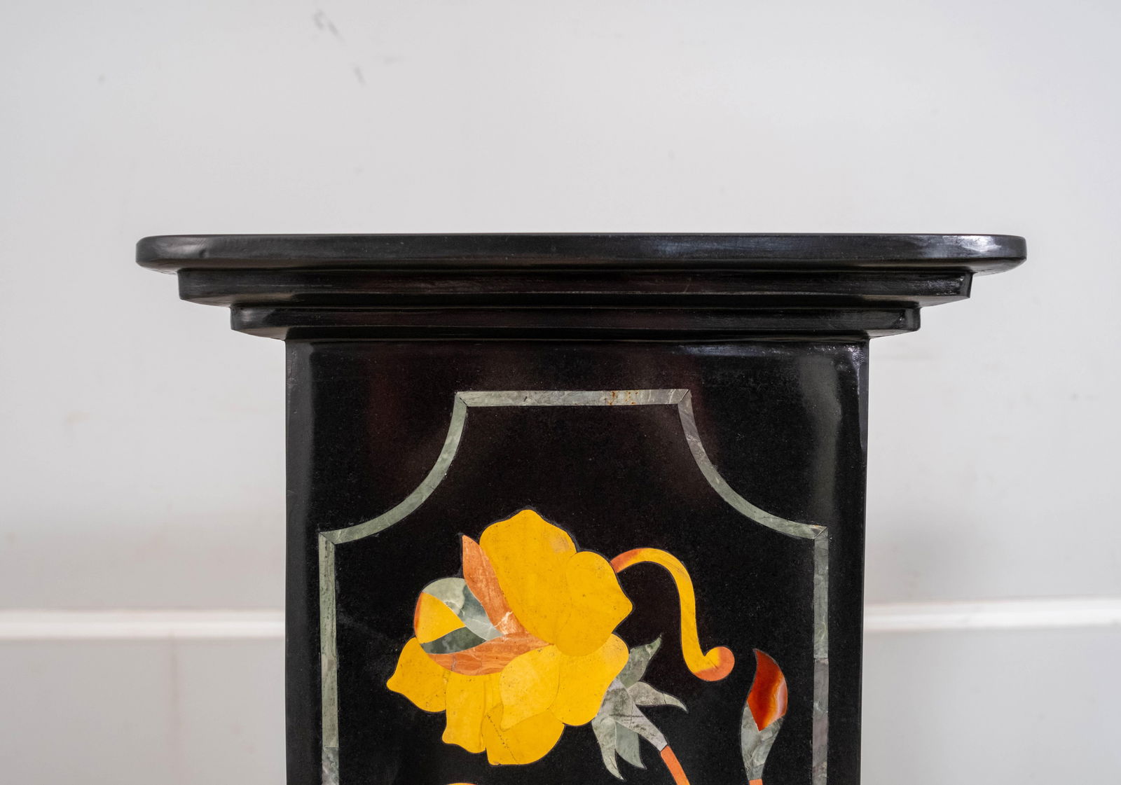 Pair Monumental Pietra Dura Inlaid Marble Pedestals - 4