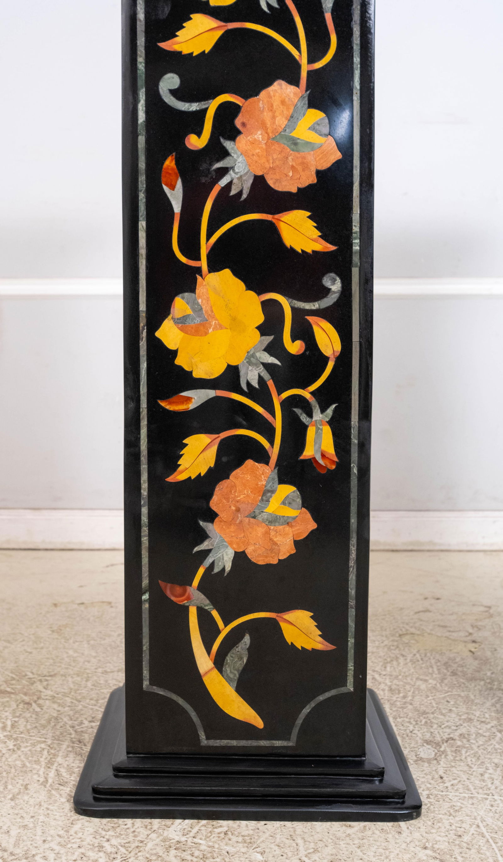 Pair Monumental Pietra Dura Inlaid Marble Pedestals - 5