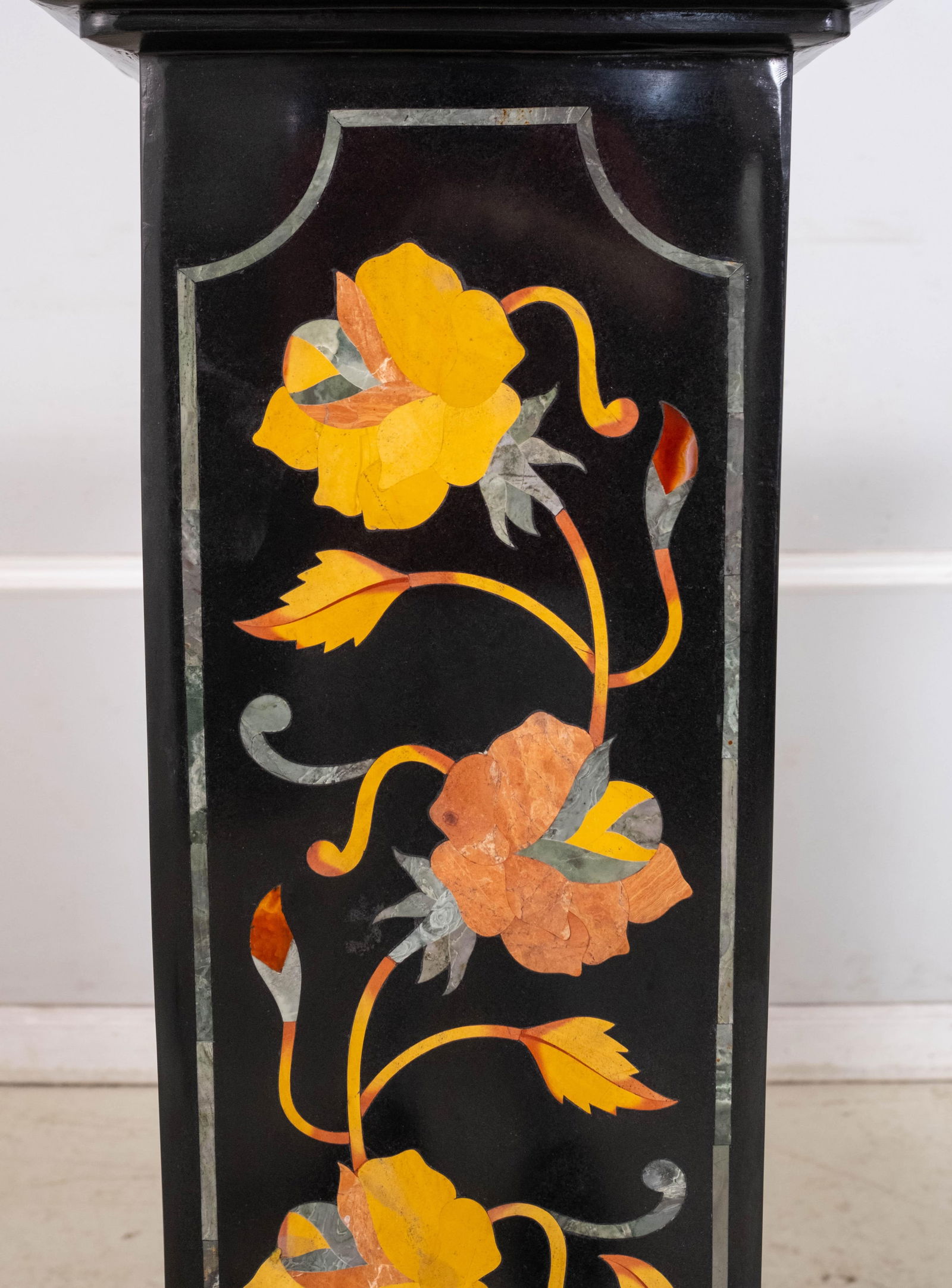 Pair Monumental Pietra Dura Inlaid Marble Pedestals - 6