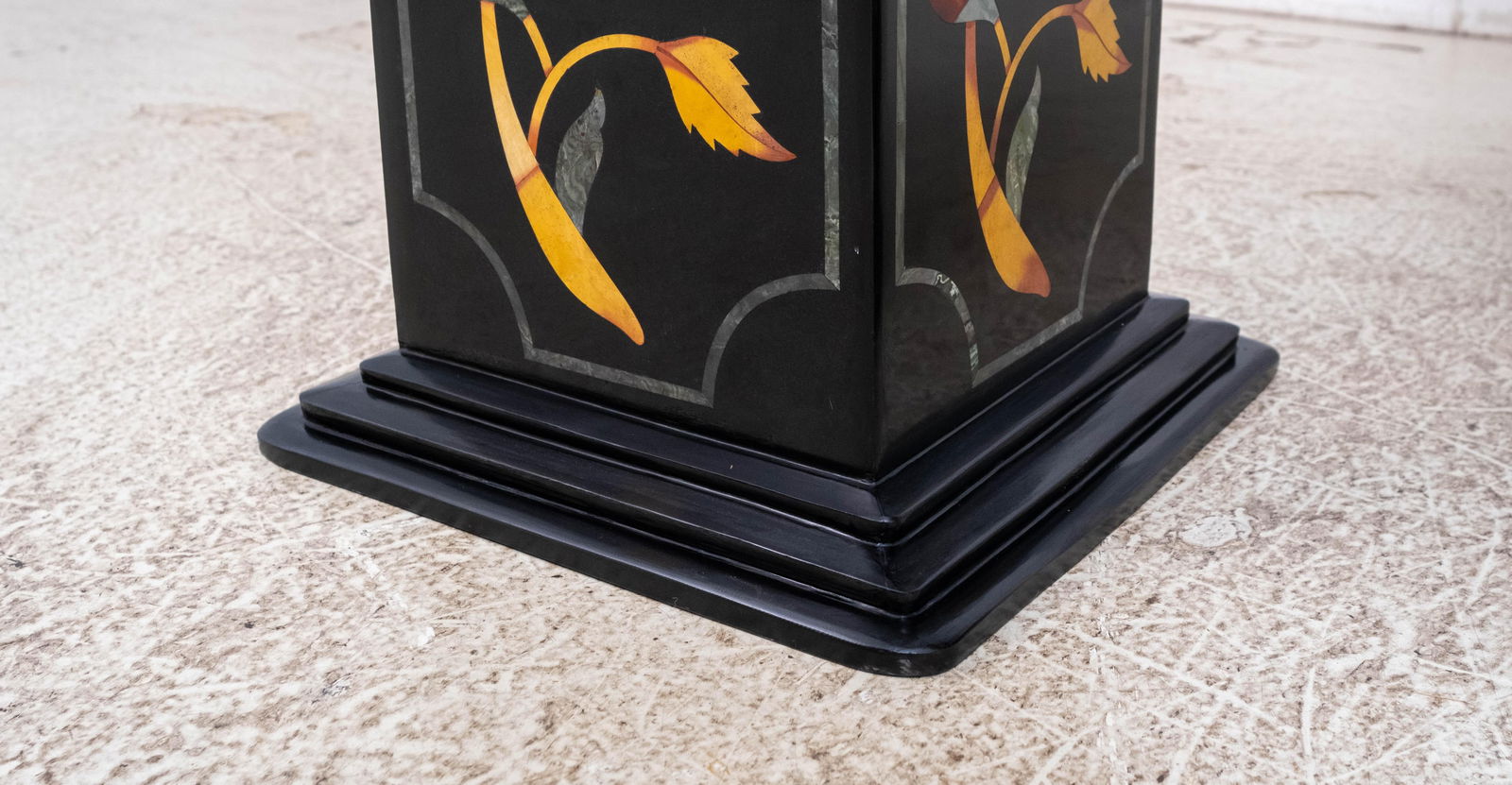 Pair Monumental Pietra Dura Inlaid Marble Pedestals - 9