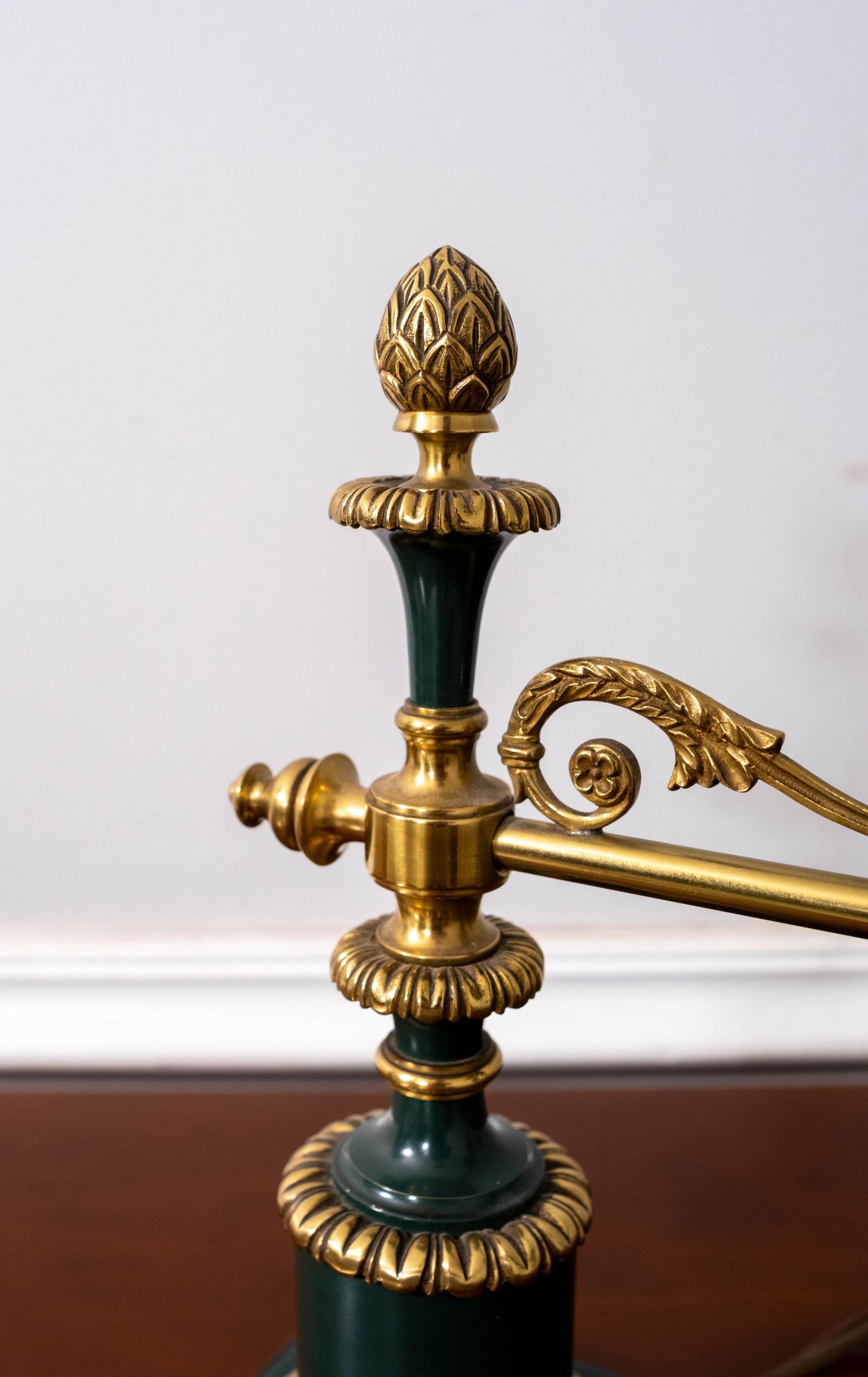 Pair French Bouillotte Small Table Lamps W. Shade - 10