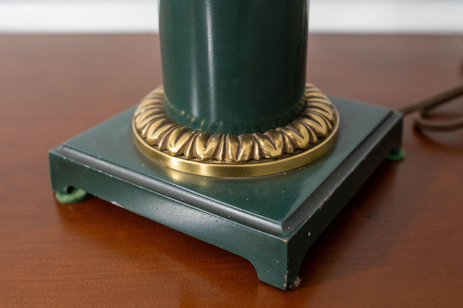 Pair French Bouillotte Small Table Lamps W. Shade - 12