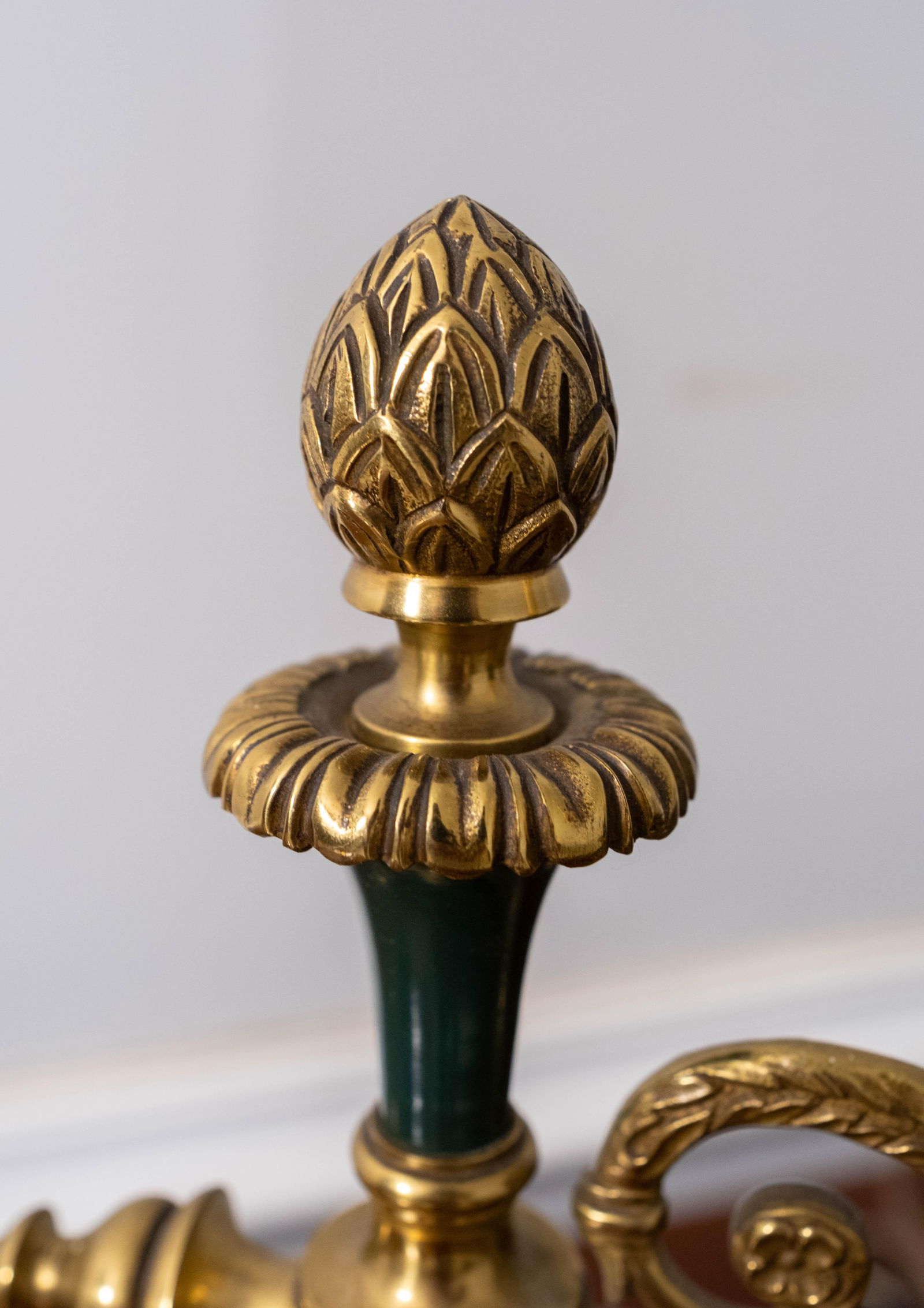 Pair French Bouillotte Small Table Lamps W. Shade - 6