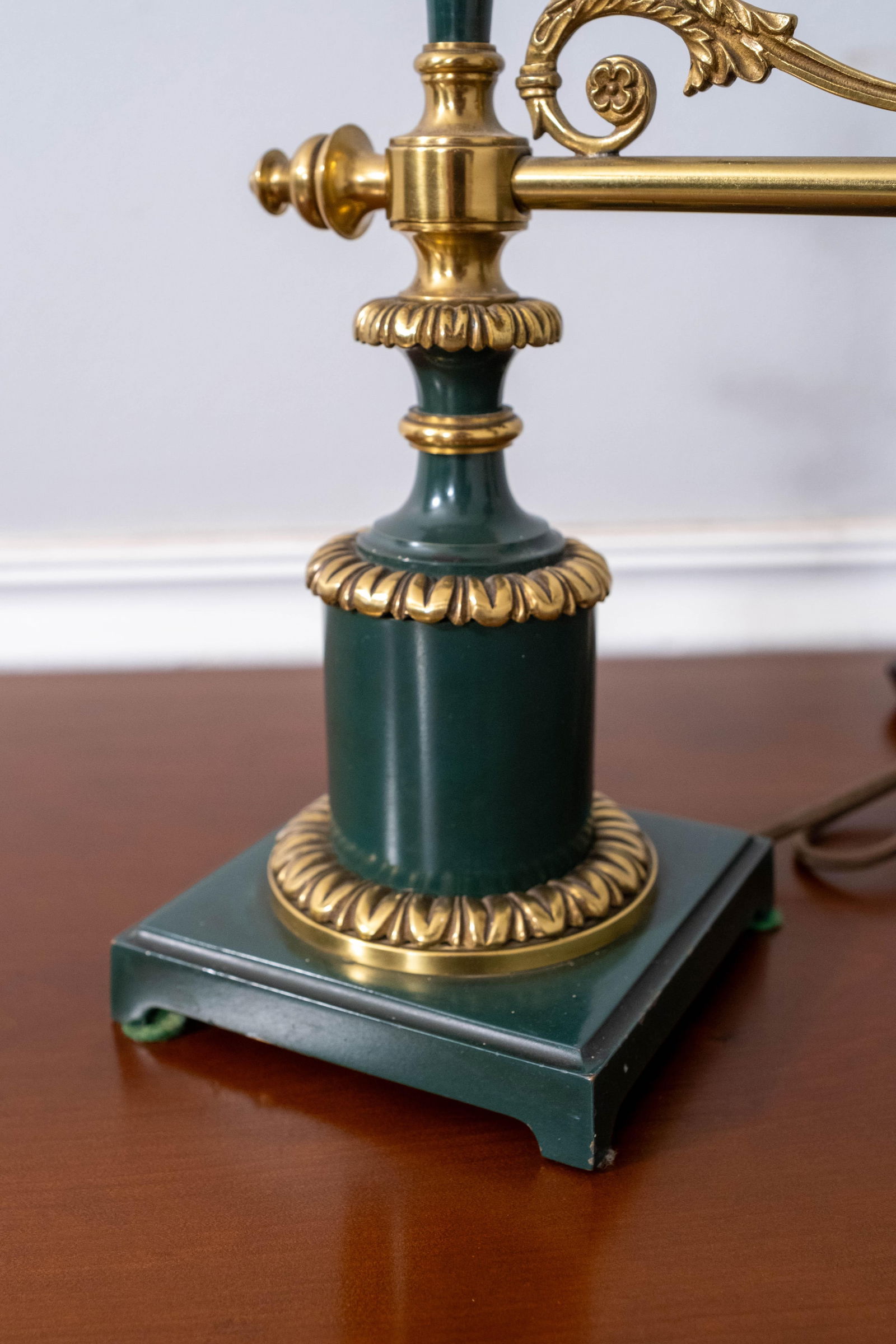 Pair French Bouillotte Small Table Lamps W. Shade - 8