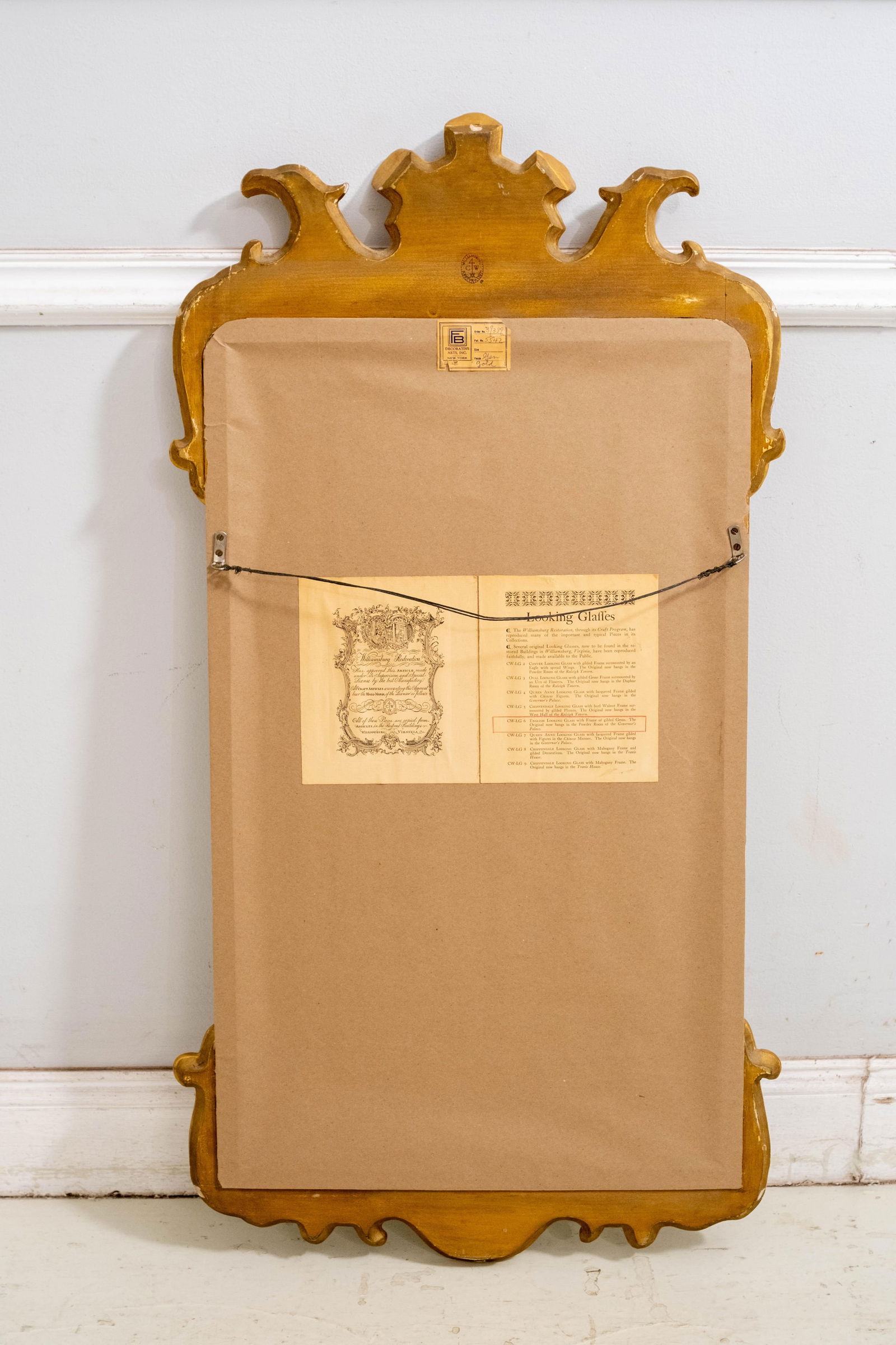 Friedman Brothers Colonial Williamsburg Gold Gilt Wall Mirror - 11