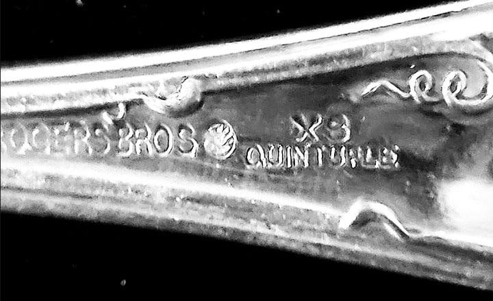 Antique Xs Quintuple Silverplate Rogers 1874 Vintage Grape Pattern Flatware Set - 36 PCS - 7