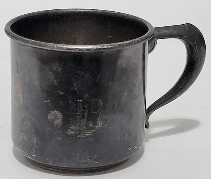 Antique Cartier Sterling Silver Cup Tw 91g Monogram J. D. W. Heavy Patina - 3