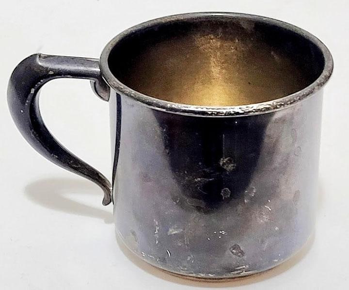 Antique Cartier Sterling Silver Cup Tw 91g Monogram J. D. W. Heavy Patina - 4