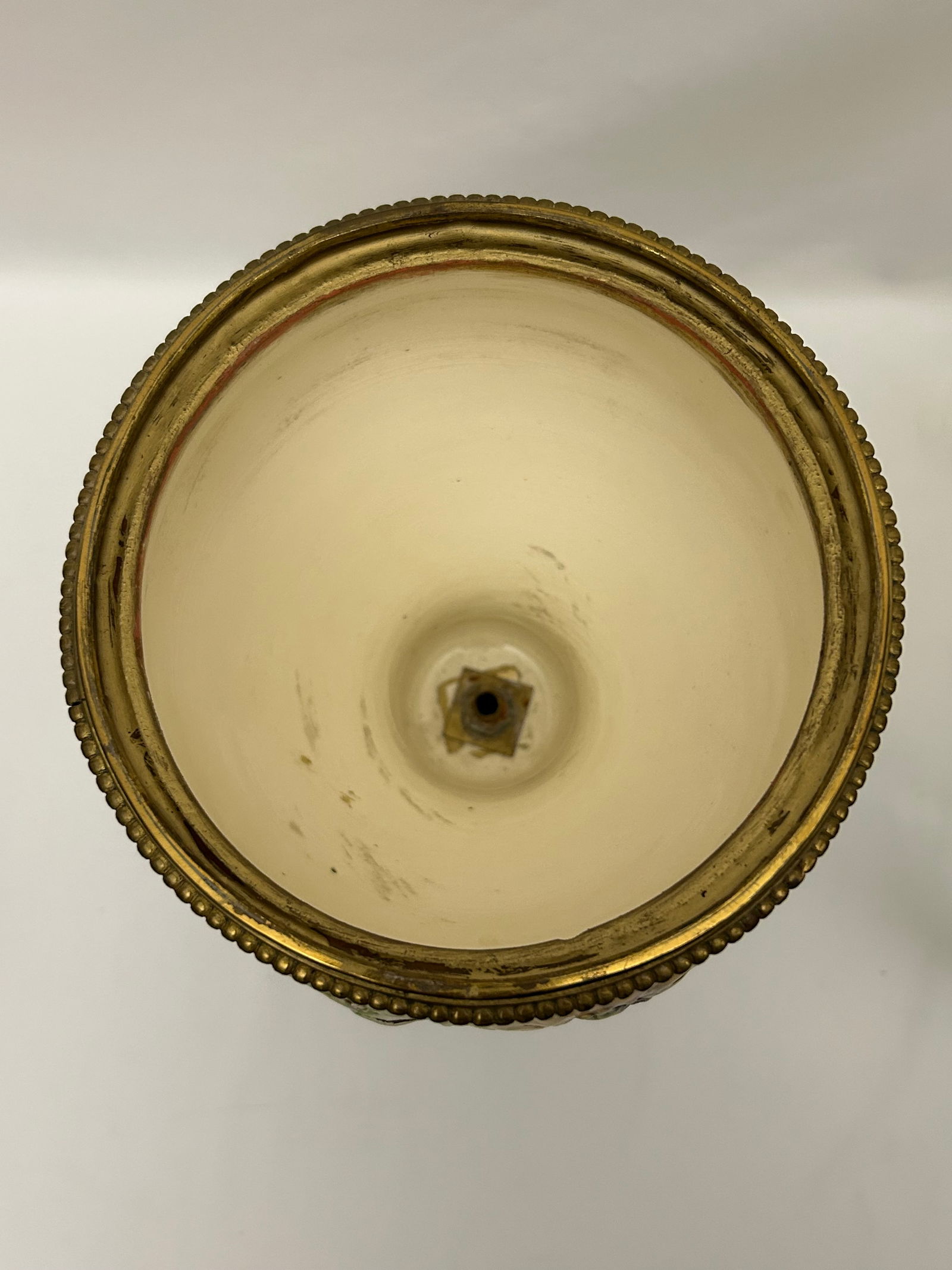 Late 19th Century Art Nouveau Ceramic & Brass Oil Lamp (With Matching Candle Chandelier) - 16