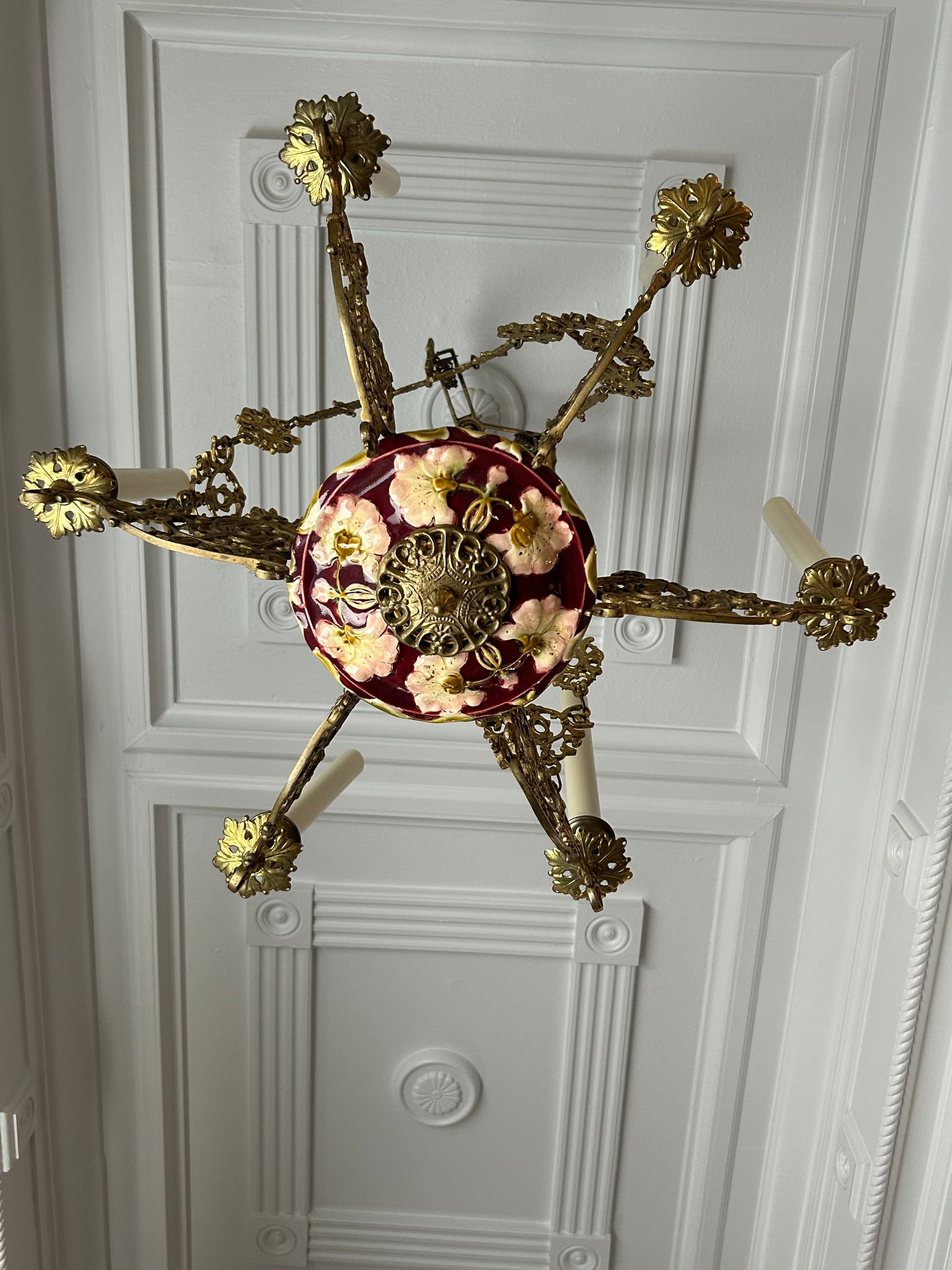 Late 19th Century Art Nouveau Hanging Candle Chandelier - 2