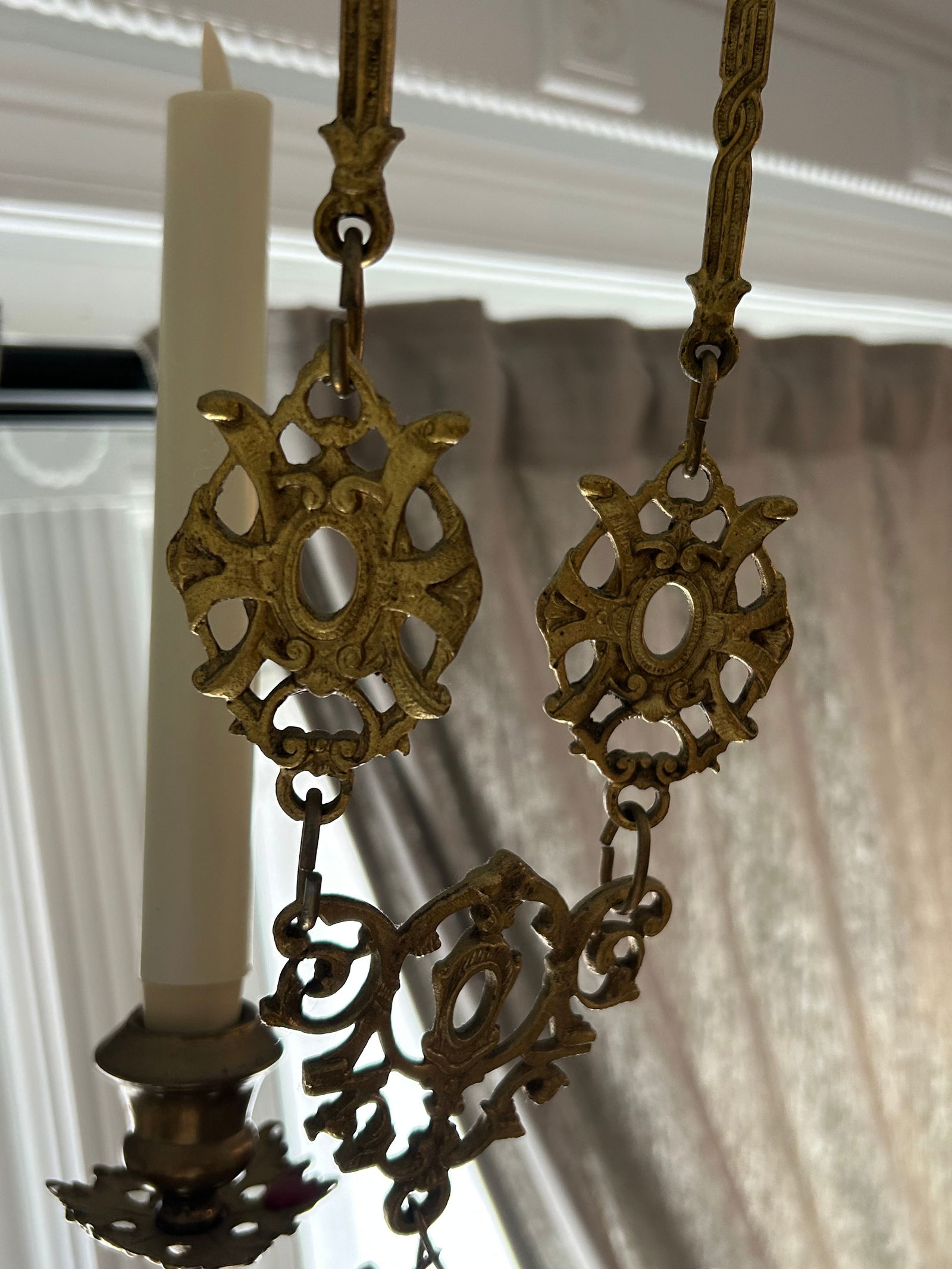Late 19th Century Art Nouveau Hanging Candle Chandelier - 3