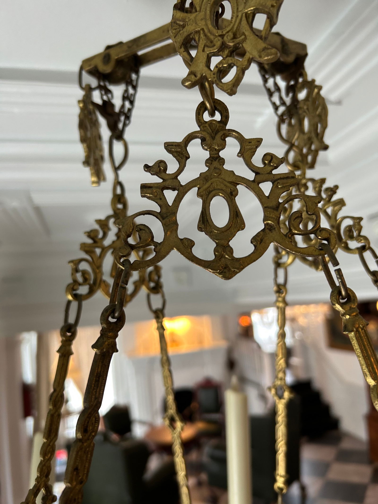 Late 19th Century Art Nouveau Hanging Candle Chandelier - 5