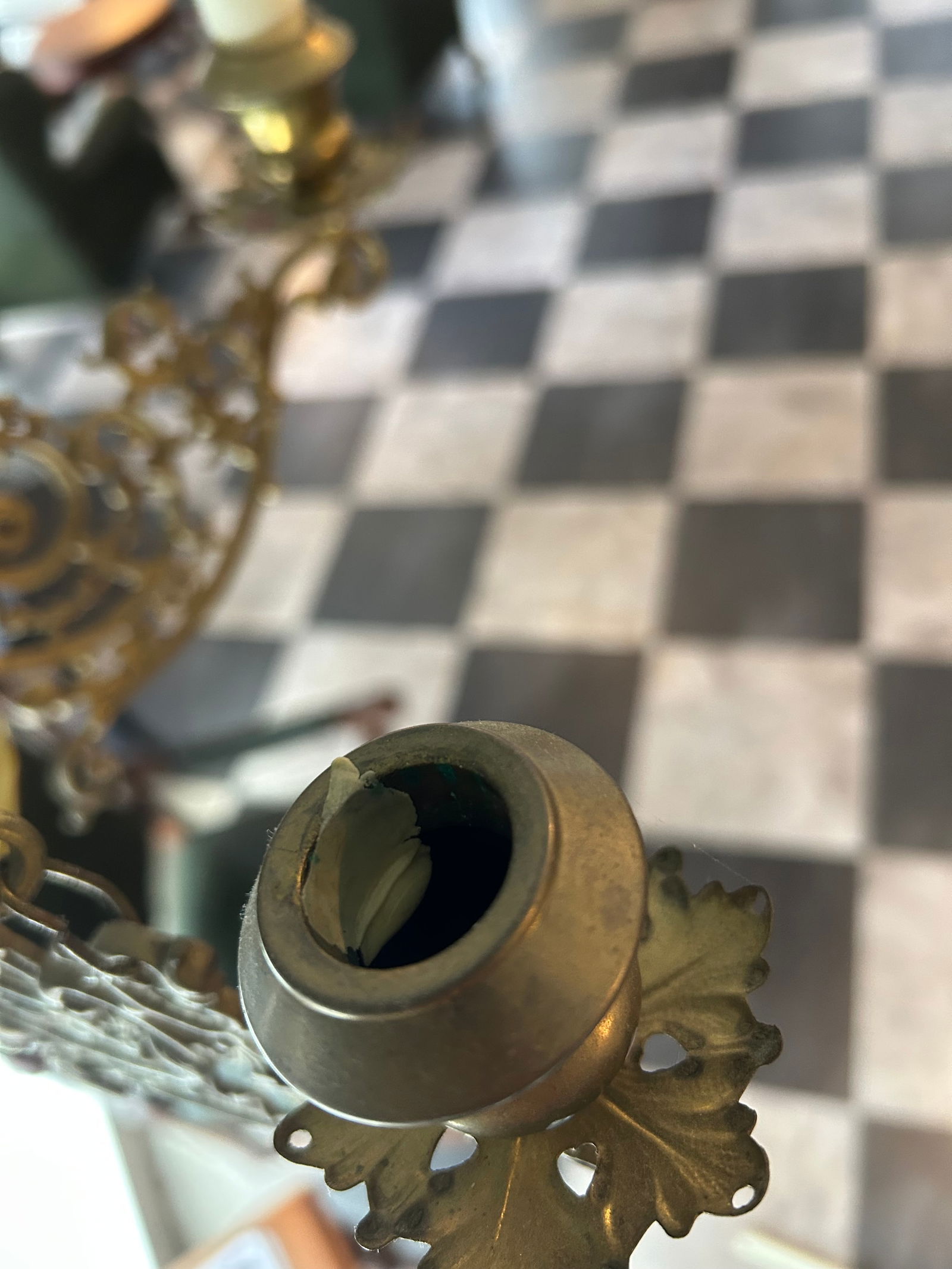 Late 19th Century Art Nouveau Hanging Candle Chandelier - 6