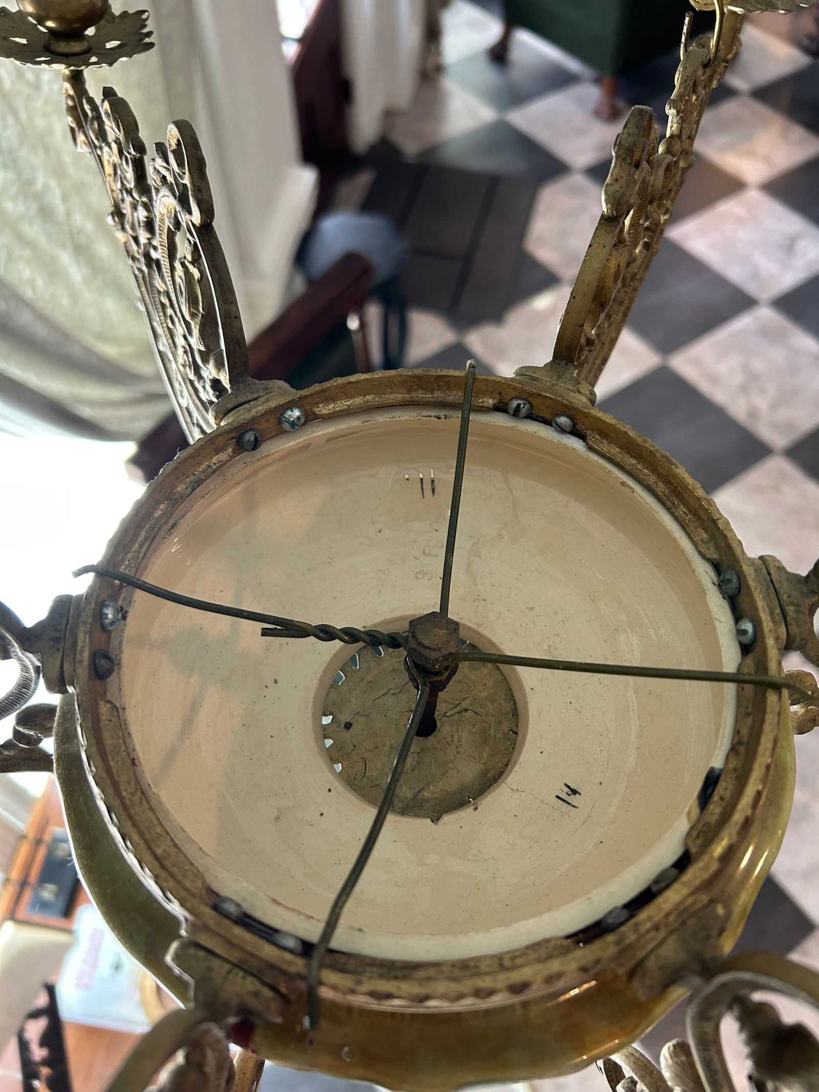 Late 19th Century Art Nouveau Hanging Candle Chandelier - 8